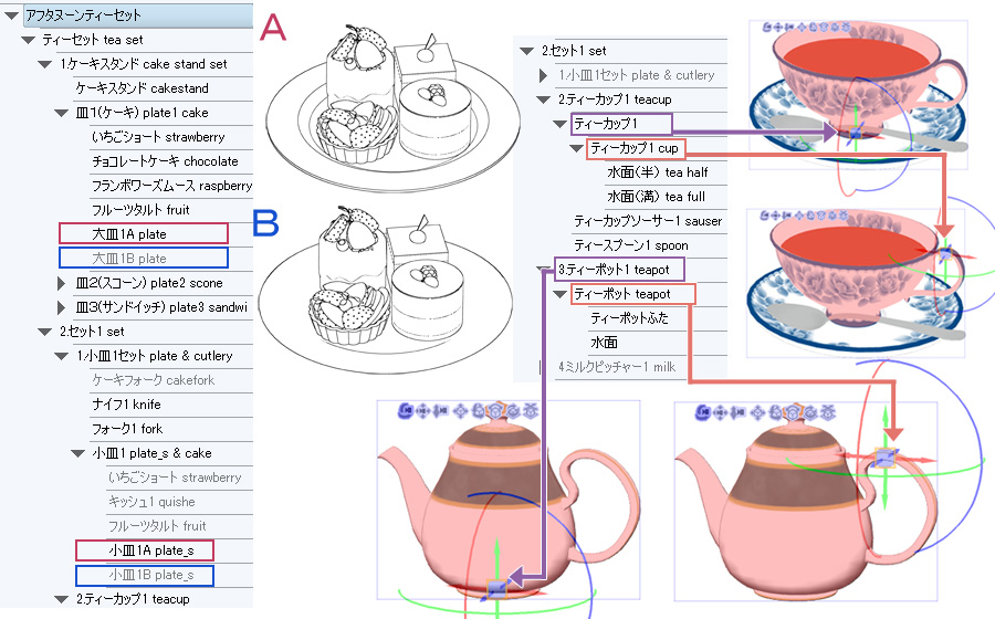 Afternoon Tea Set ver.1.8 - CLIP STUDIO ASSETS