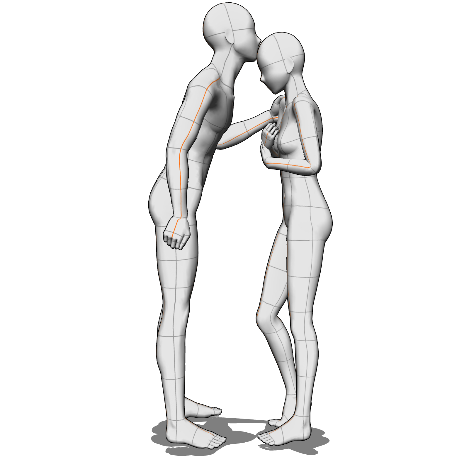 COUPLE POSES -kissing holding shoulder- - CLIP STUDIO ASSETS