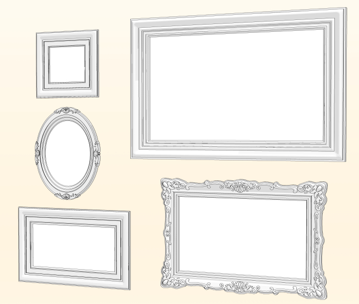 Antique picture frame (full Set) - CLIP STUDIO ASSETS