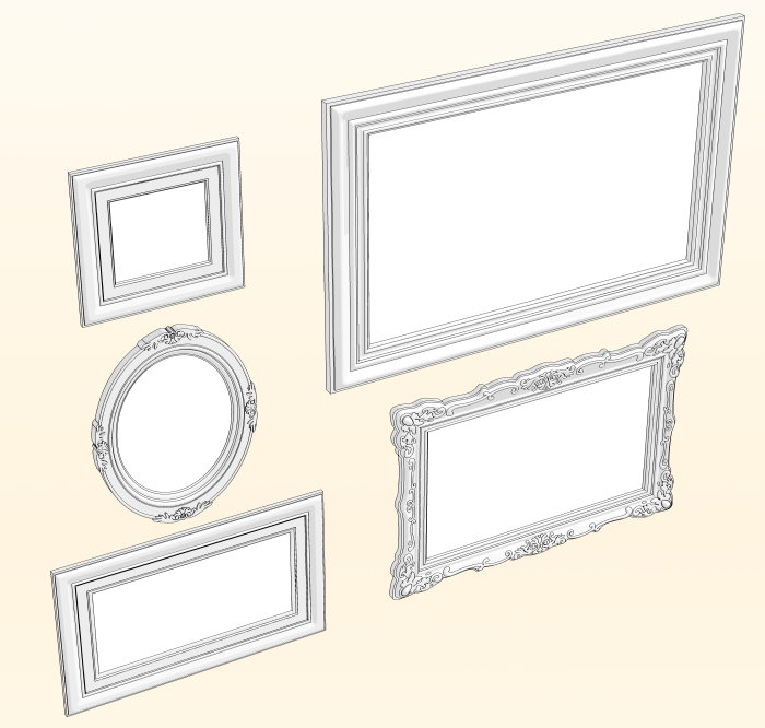 Antique picture frame (full Set) - CLIP STUDIO ASSETS