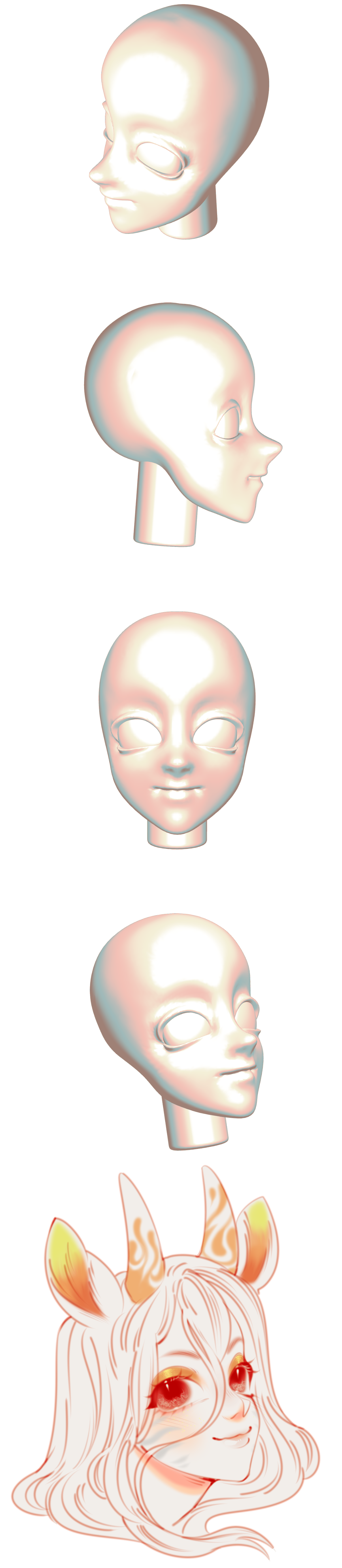 Anime girl head BASE - CLIP STUDIO ASSETS