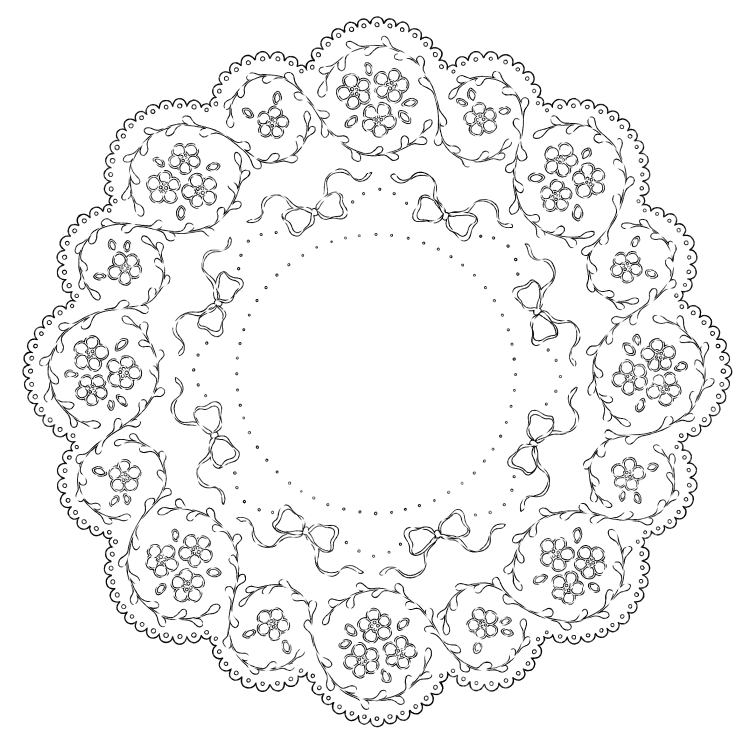 Circular Lace 10 12 pieces and eight lace brushes - CLIP STUDIO ASSETS