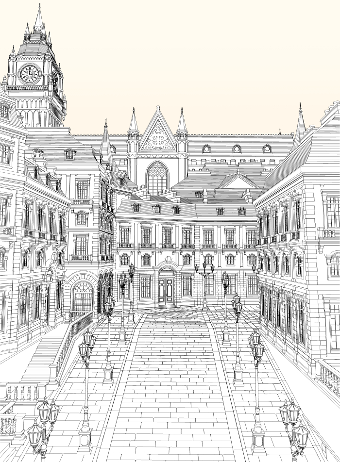 Antique Castle Town (downtown) slope - CLIP STUDIO ASSETS