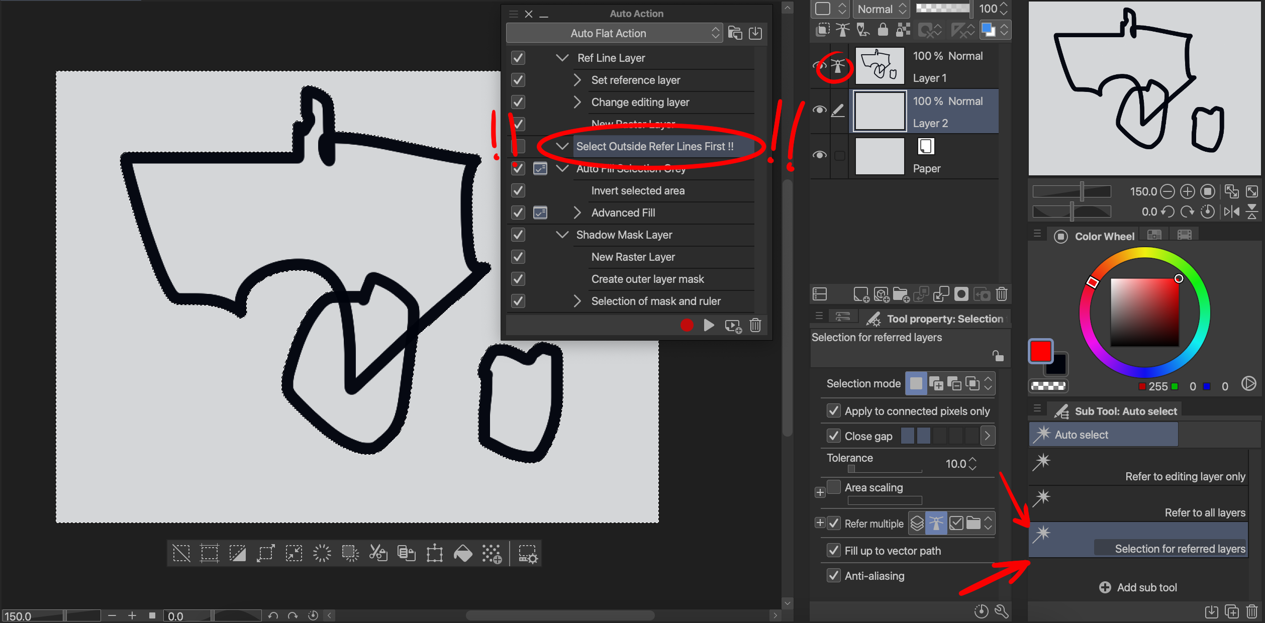 clip studio auto action