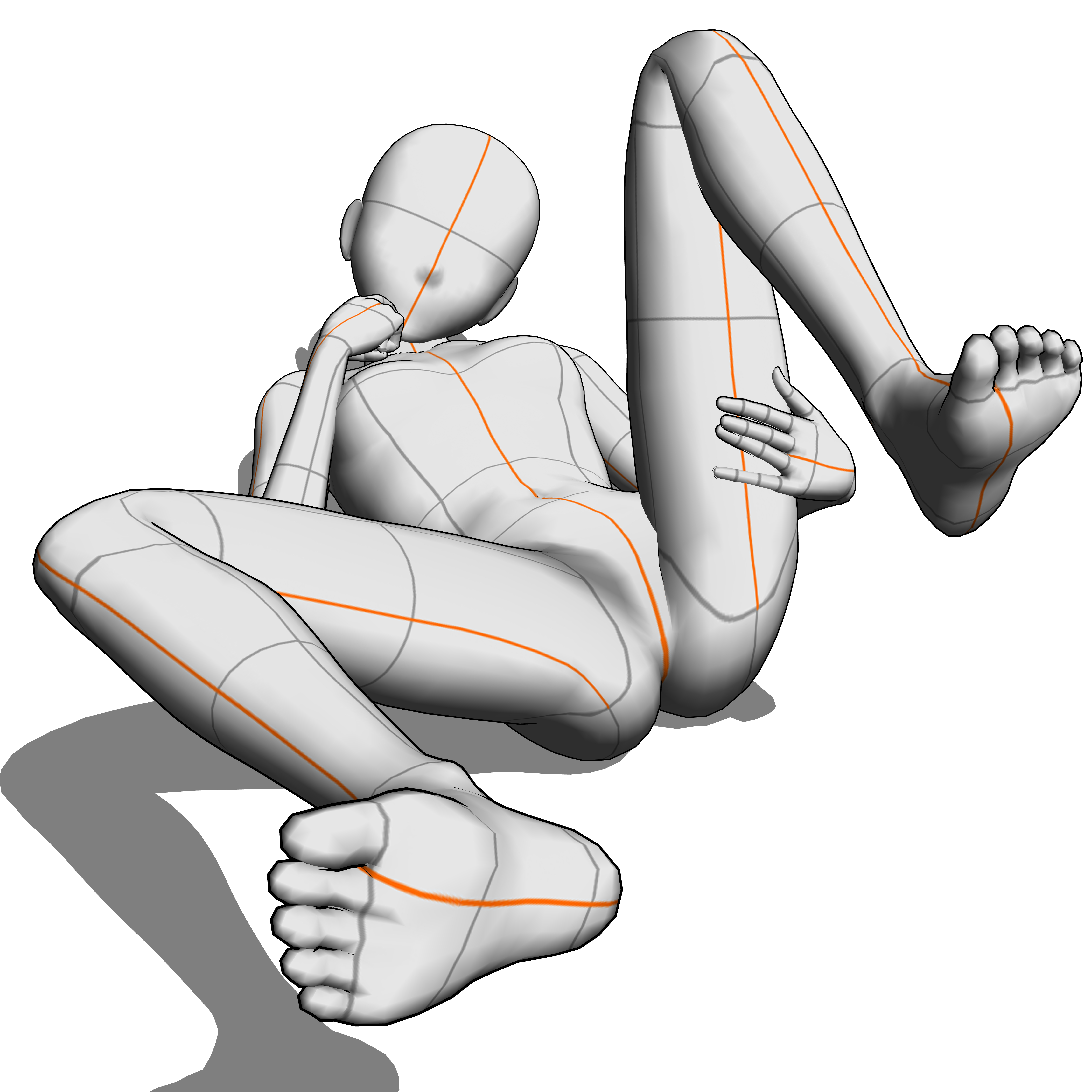 Lying spread legs sexy pose - CLIP STUDIO ASSETS