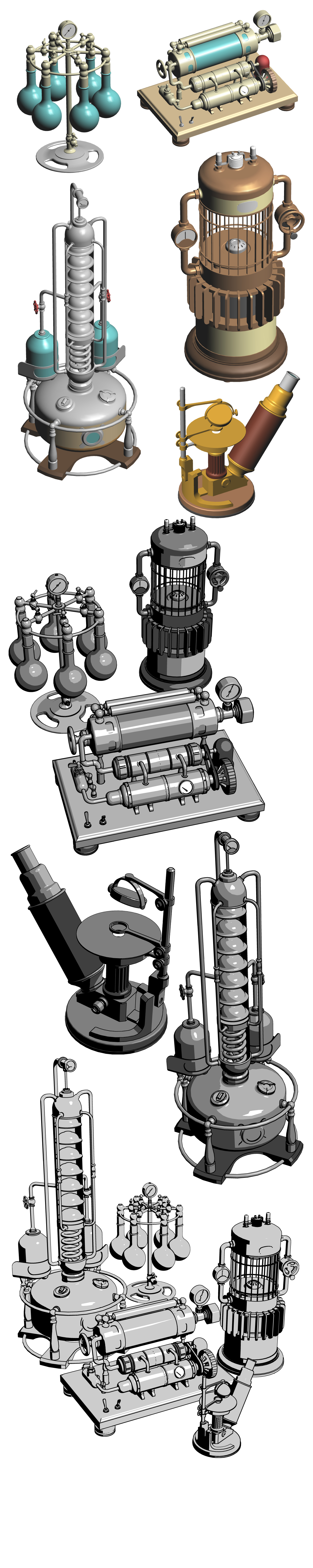 Laboratory Equipment 3D Material Collection - CLIP STUDIO ASSETS