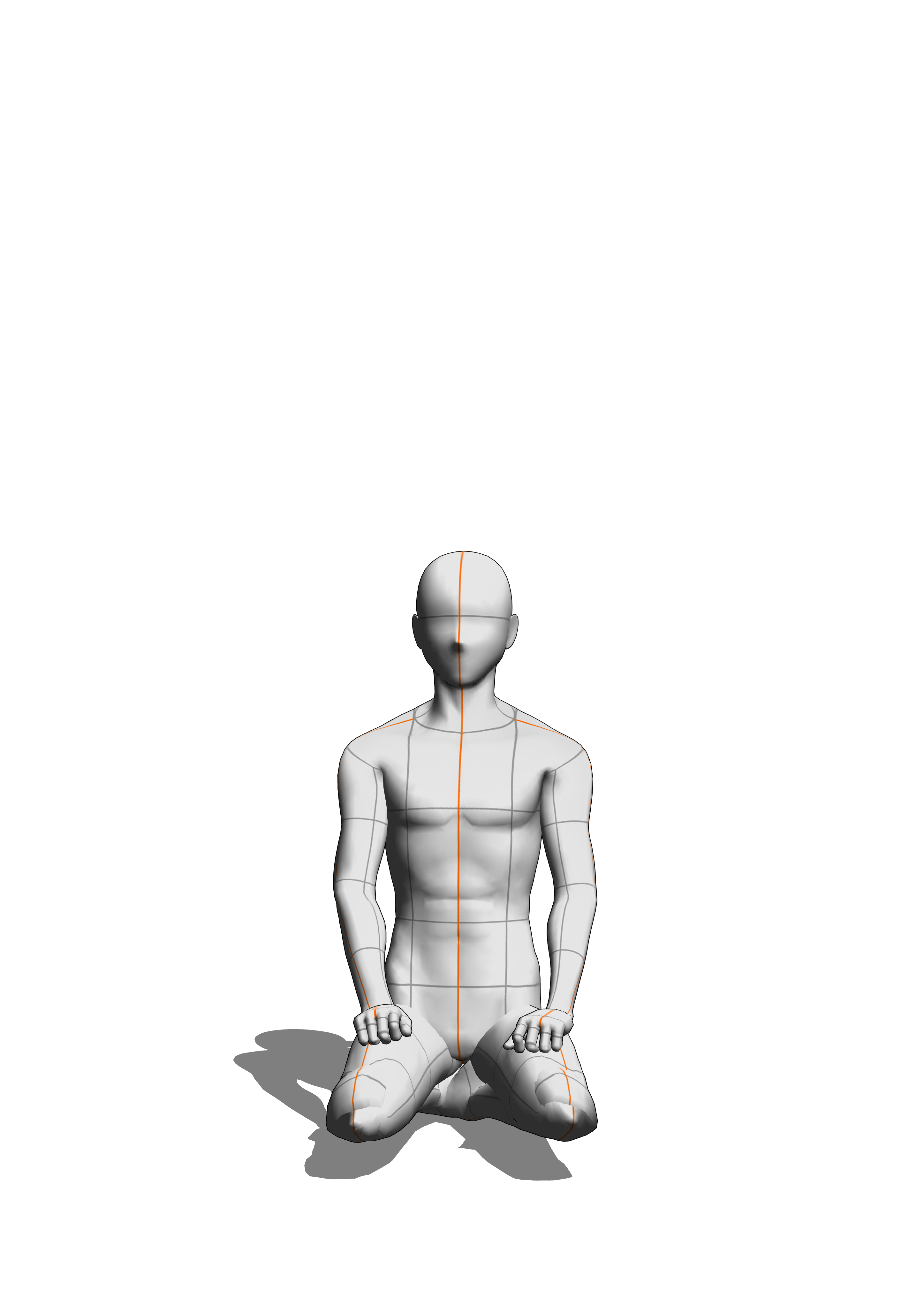 Men sitting Upright - CLIP STUDIO ASSETS