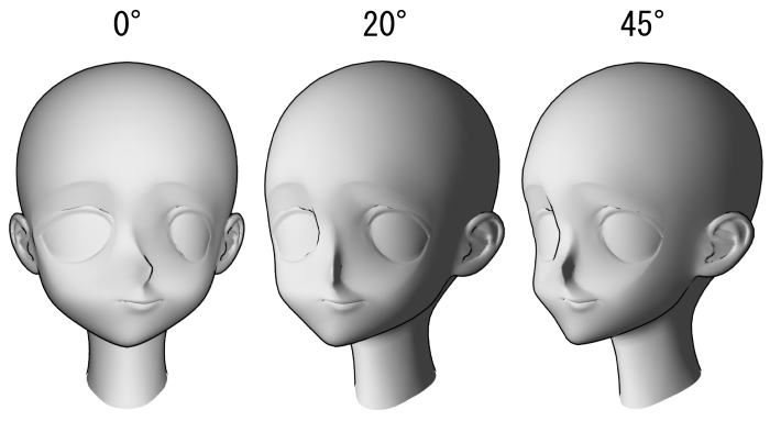 Cat-like cheek head - CLIP STUDIO ASSETS