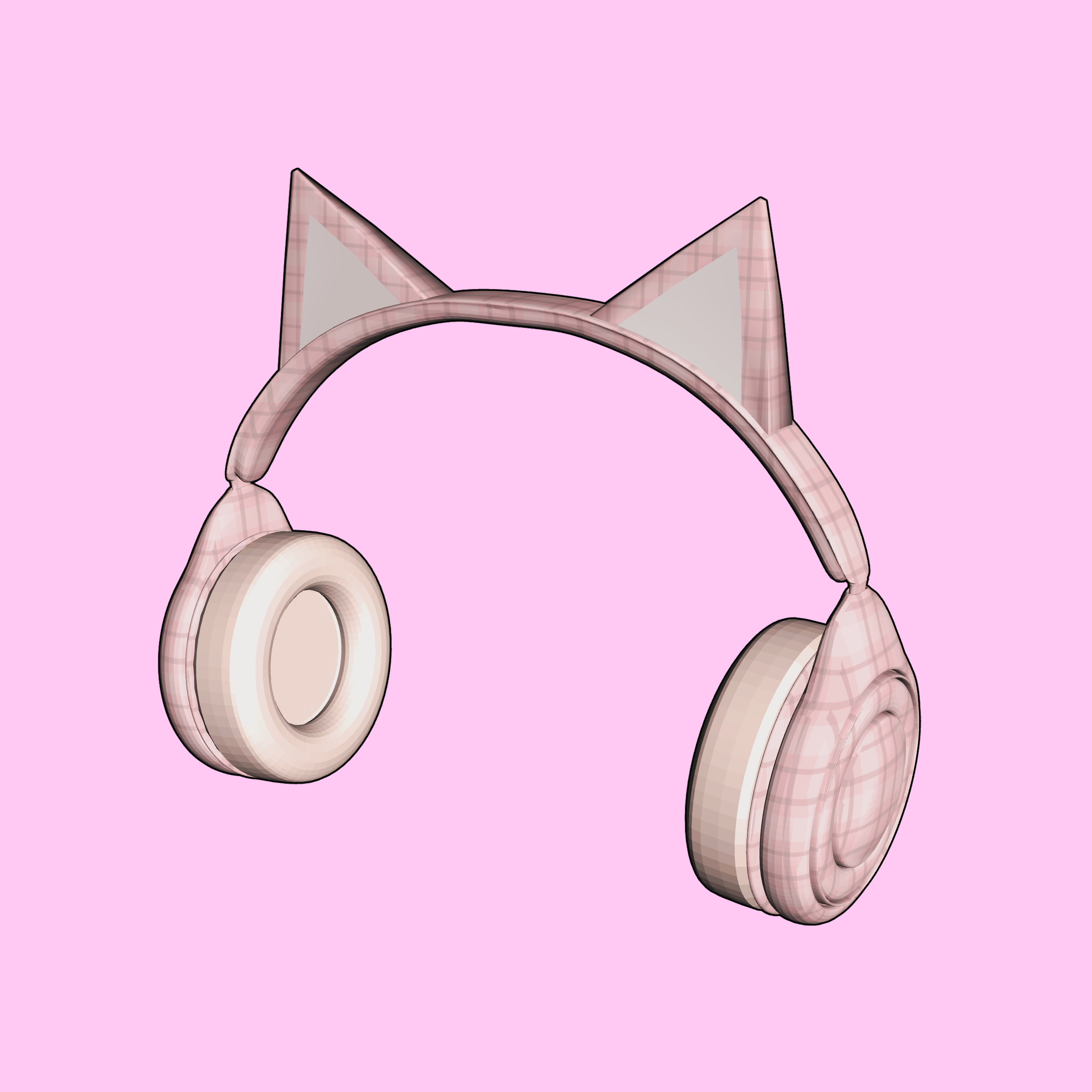 3D Cat Ear Headphones CLIP STUDIO ASSETS