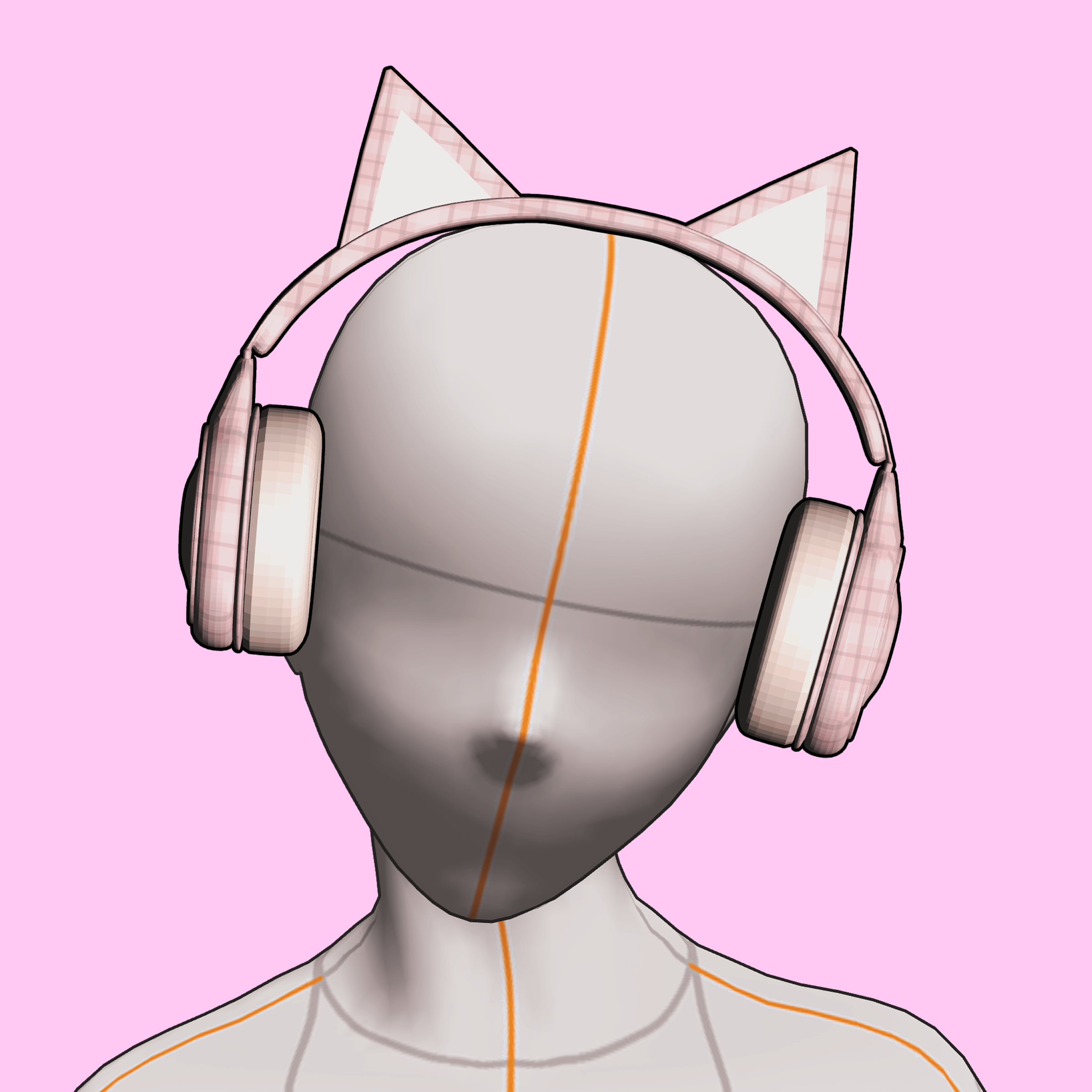 3D Cat Ear Headphones CLIP STUDIO ASSETS