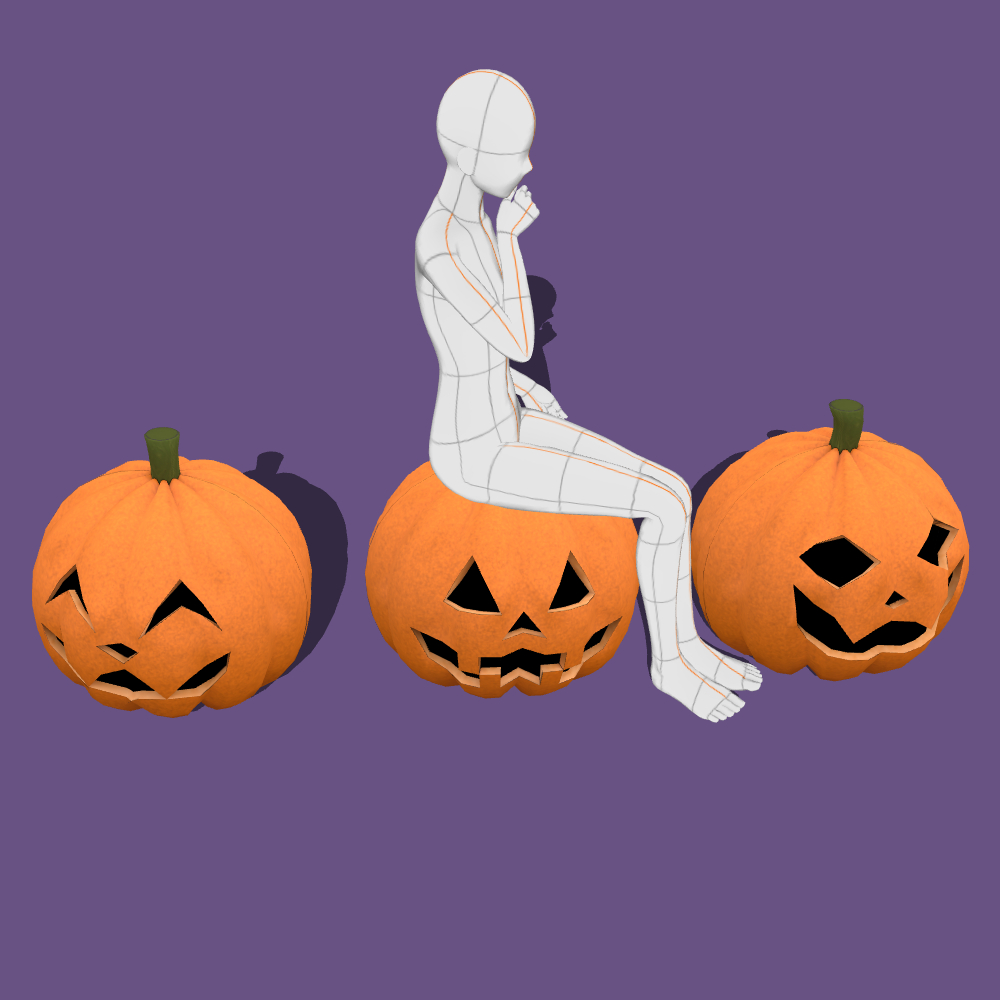 Pumpkin, set of 3 - CLIP STUDIO ASSETS