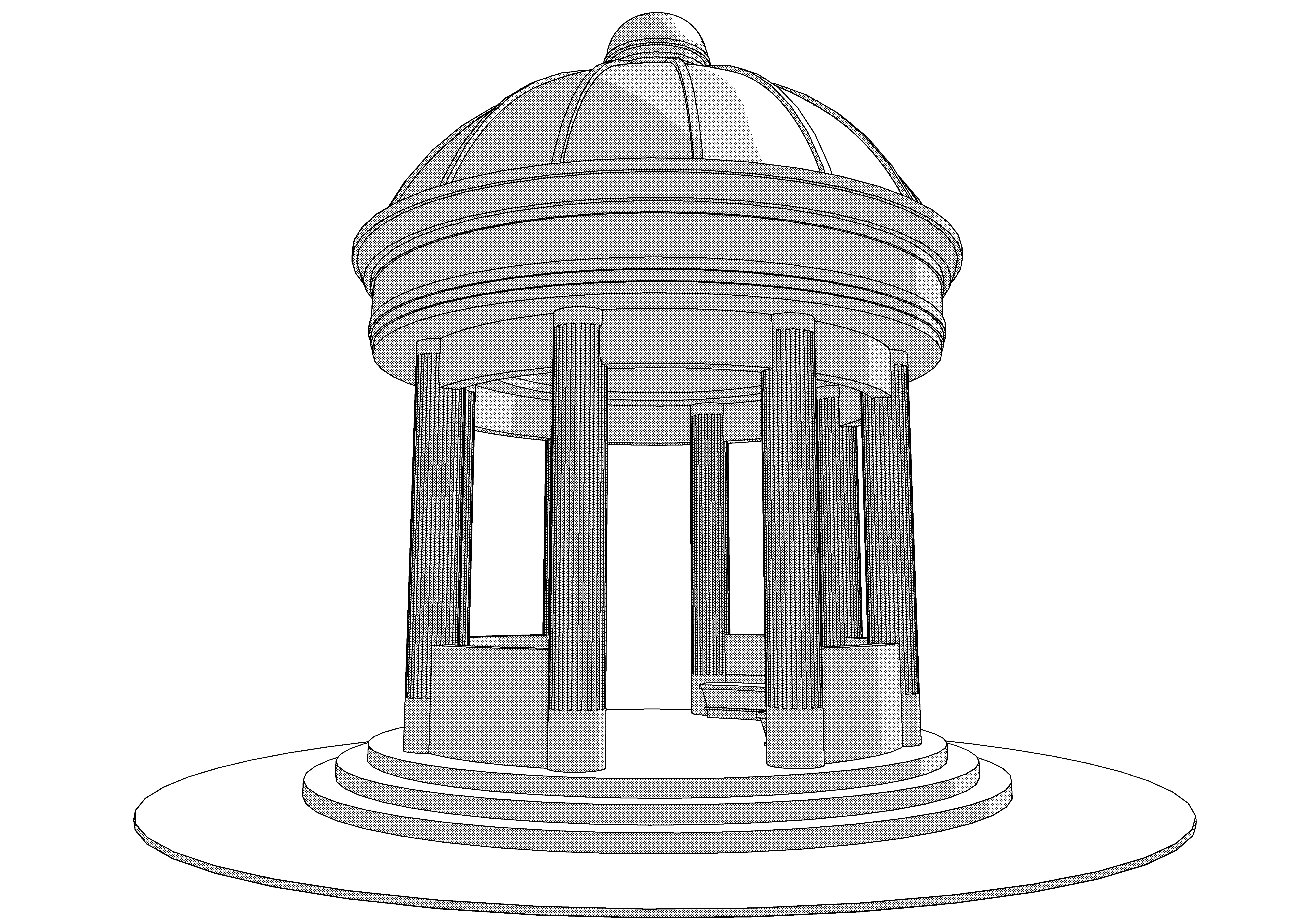 Medieval style gazebo (pavilion)_modified version - CLIP STUDIO ASSETS