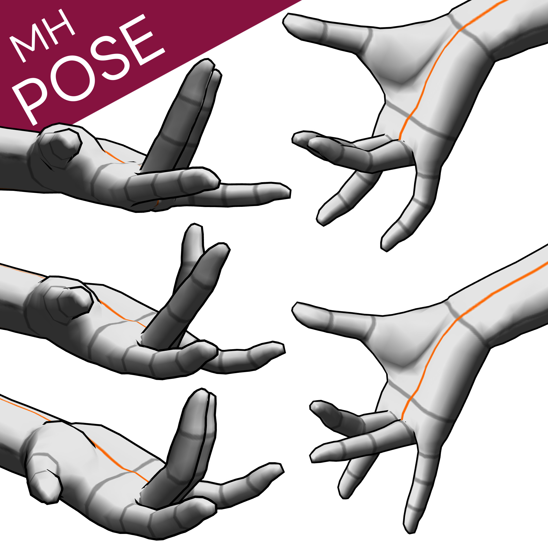 Pose] Fingering hand set - CLIP STUDIO ASSETS