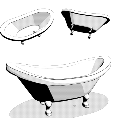 猫足バスタブ/ClawfootBathtub - CLIP STUDIO ASSETS