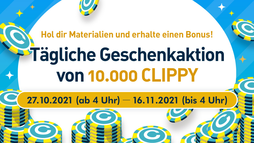 Kaufen Sie GOLD-Materialien und erhalten Sie CLIPPY - ab sofort!