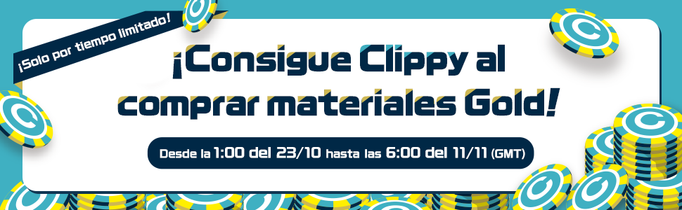 ¡Clippy de regalo por la compra de materiales Gold!